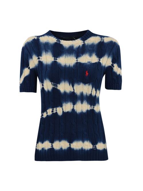 T-shirt tye-dye in maglia a trecce POLO RALPH LAUREN | 211959270001